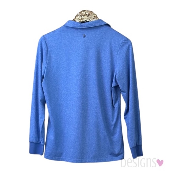 Trr Activewear Shirt Top Long Sleeve Polo Heather Blue - Picture 4 of 5